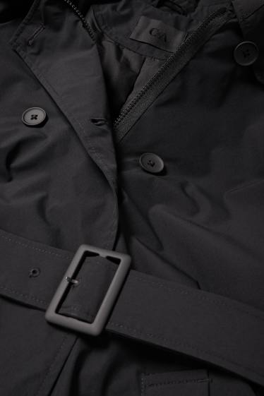 Damen - Funktions-Trenchcoat - schwarz