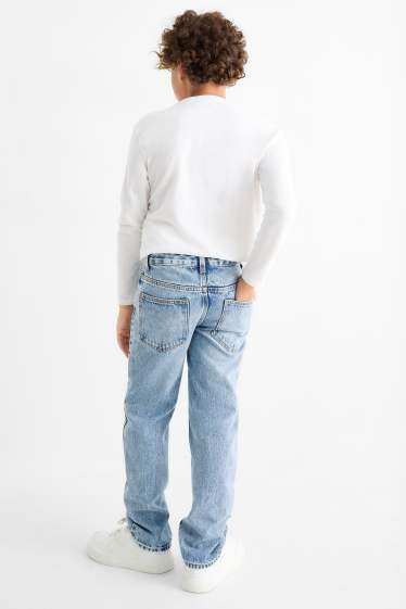 Kinderen: jongens - Straight jeans - extra smalle tailleband - jeanslichtblauw
