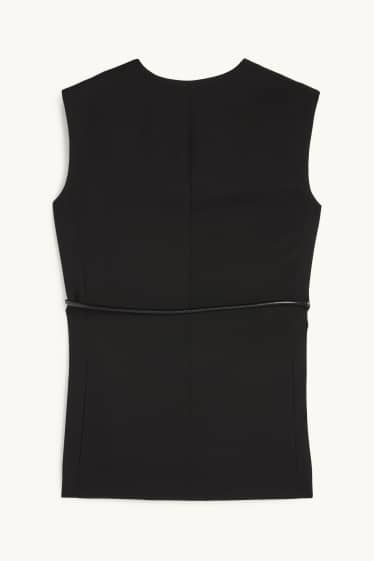 Femmes - Gilet sans manches de bureau - relaxed fit - noir
