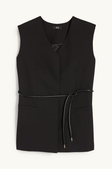 Femmes - Gilet sans manches de bureau - relaxed fit - noir