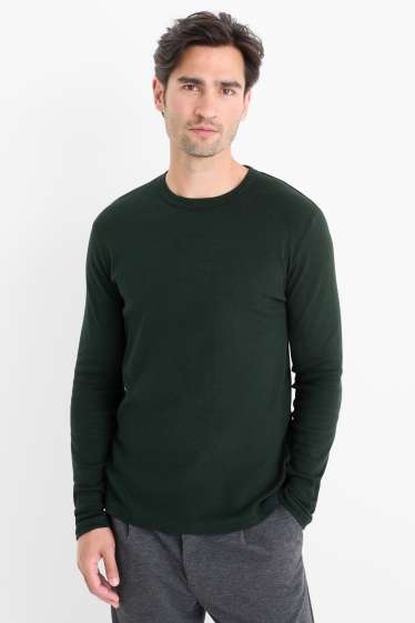 Uomo - Maglia a maniche lunghe - verde scuro