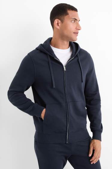 Home - Dessuadora oberta amb caputxa - blau fosc