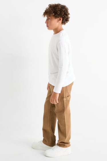 Kinder Buben - Stoffhose - hellbraun