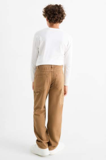 Kinder Buben - Stoffhose - hellbraun