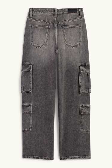 Children Girls - Cargo jeans - denim-gray