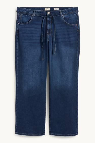 Femmes - Wide leg jean - mid waist - LYCRA® - jean bleu foncé