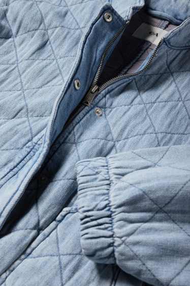 Dámské - Džínová prošívaná bunda - džíny - světle modré