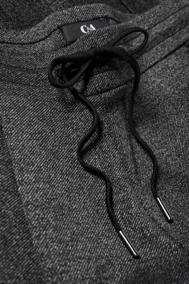 Femei - Pantaloni din jerseu - talie medie - tapered fit - structurați - gri închis