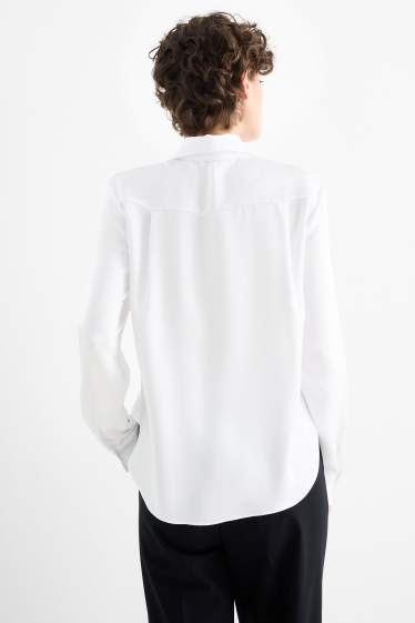 Women - Satin blouse - white