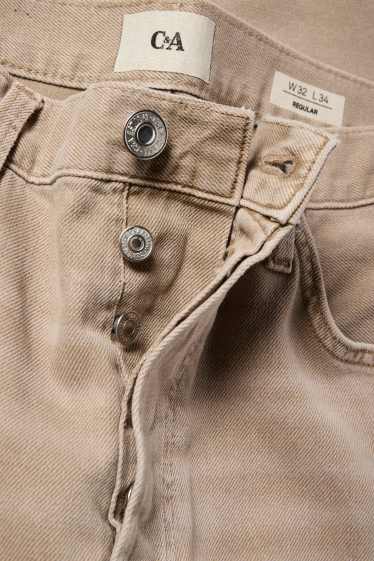 Uomo - Regular jeans con abbottonatura - beige chiaro