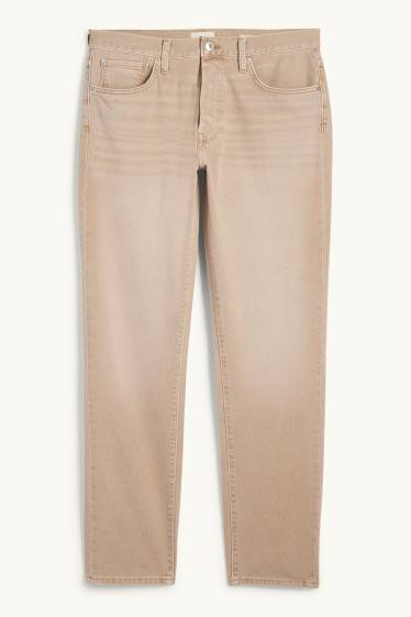 Uomo - Regular jeans con abbottonatura - beige chiaro