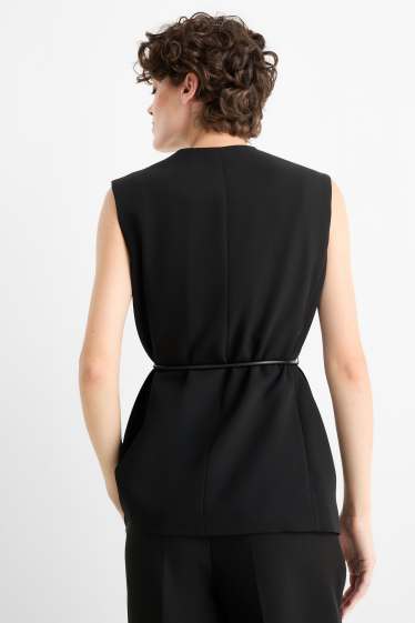 Femmes - Gilet sans manches de bureau - relaxed fit - noir