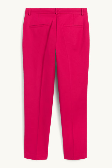 Damen - Business-Hose - Mid Waist - Slim Fit - dunkelrosa