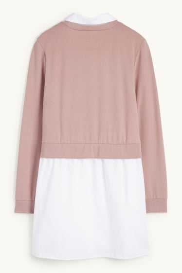 Femmes - Sweat de grossesse - look 2-en-1 - rose