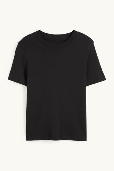 Damen - T-Shirt - Slim Fit - schwarz