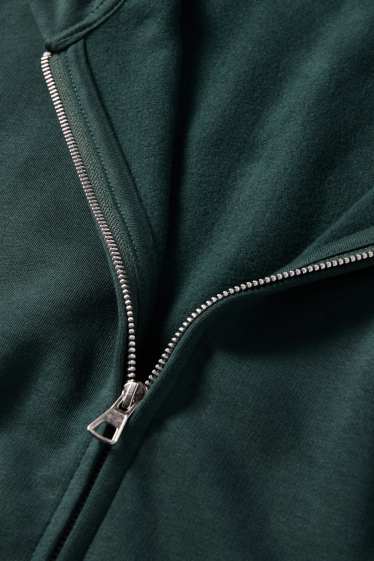 Herren - Sweatjacke mit Kapuze - dunkelgrün