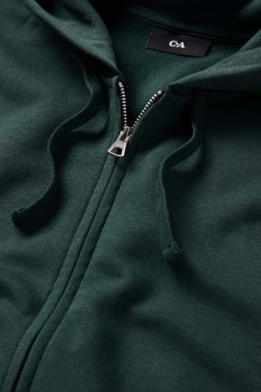 Herren - Sweatjacke mit Kapuze - dunkelgrün