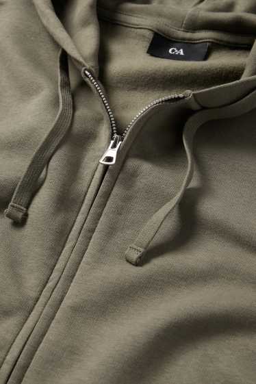 Hommes - Sweat zippé à capuche - vert