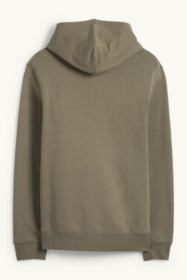 Hommes - Sweat zippé à capuche - vert
