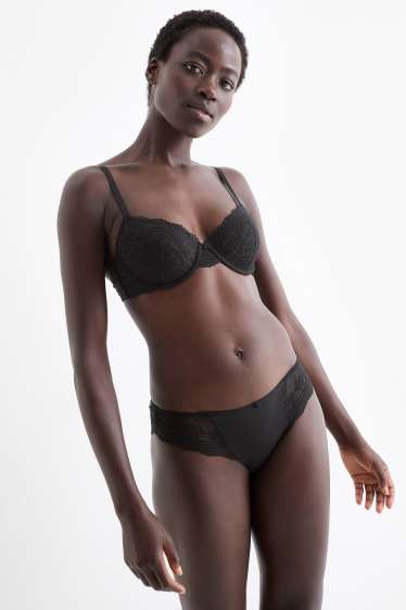 Femmes - Soutien-gorge avec armatures - DEMI - ampliforme - noir
