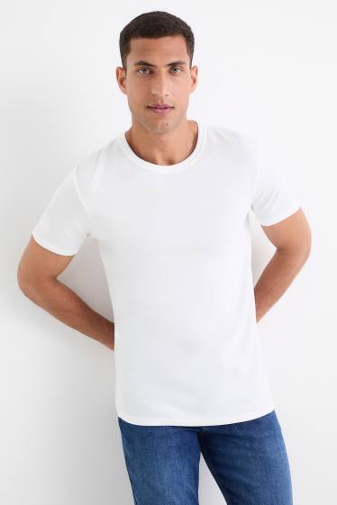 Herren - T-Shirt - Slim Fit - weiss