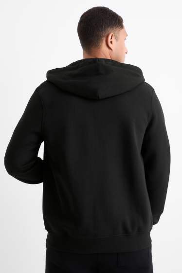 Uomo - Felpa con zip e cappuccio - nero