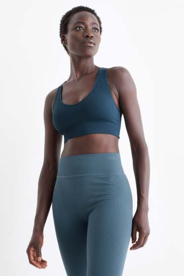 Femmes - Soutien-gorge de sport - ampliforme - sans coutures - vert foncé