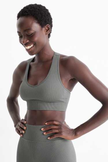 Donna - Reggiseno sportivo - imbottito - senza cuciture - verde