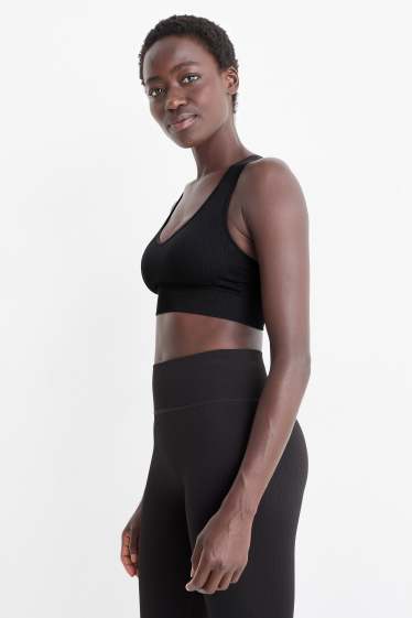 Damen - Funktions-BH - wattiert - seamless - schwarz