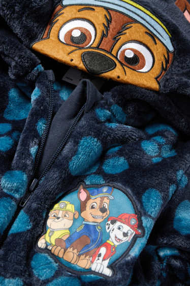Nen - La Patrulla Peluda - Chase, Marshall, Rubble - granota amb caputxa - blau fosc
