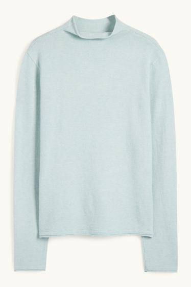 Femmes - Pull à col roulé - vert menthe