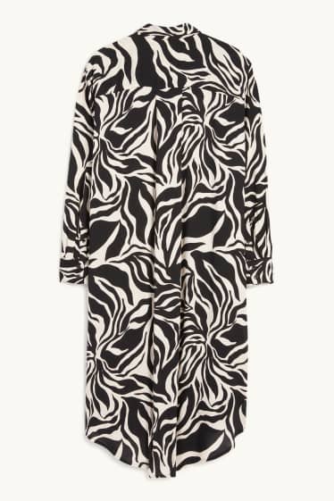 Femmes - Robe-chemisier - à motif - noir / beige
