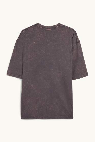 Home - Samarreta de màniga curta - oversized - estampada - gris fosc