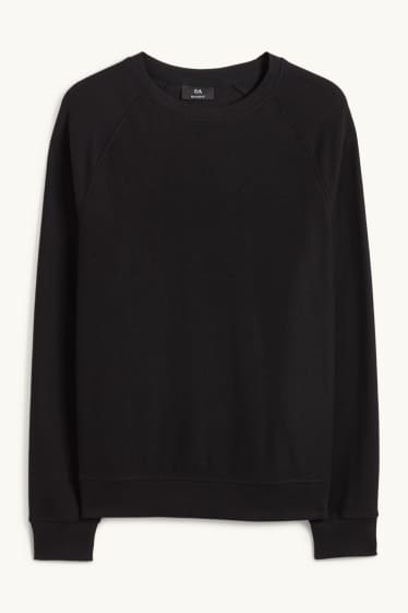 Uomo - Maglia a maniche lunghe - tessuto tramato - nero
