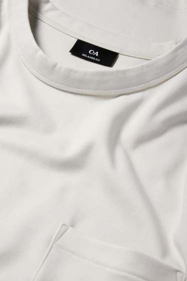 Herren - Langarmshirt - cremeweiss