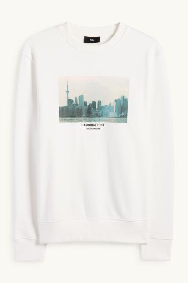 Bărbați - Bluză de molton - alb