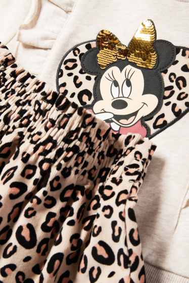Bambine - Minnie - set - felpa e gonna di velluto a coste - 2 pezzi - beige chiaro