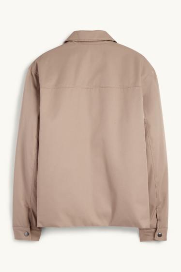 Heren - Jas - gevoerd - taupe