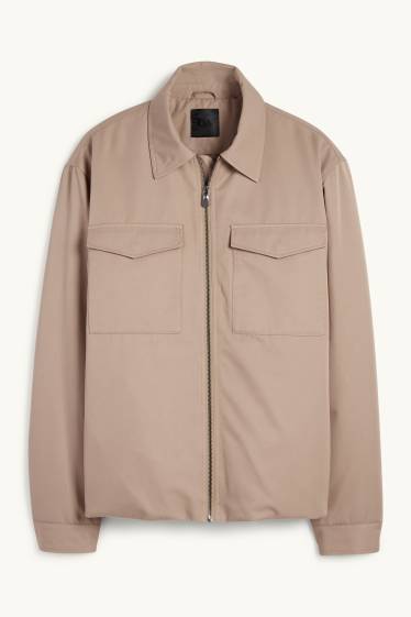 Heren - Jas - gevoerd - taupe