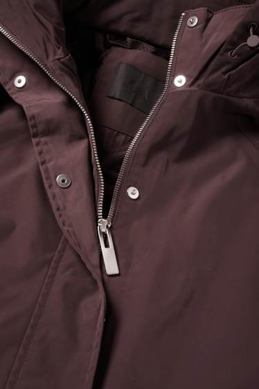 Dames - Jas met capuchon - donkerrood