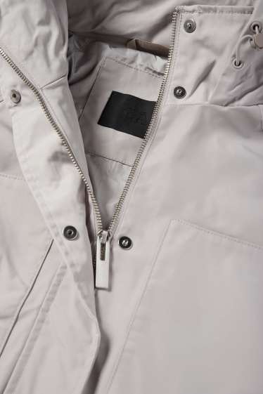 Damen - Parka mit Kapuze - hellgrau