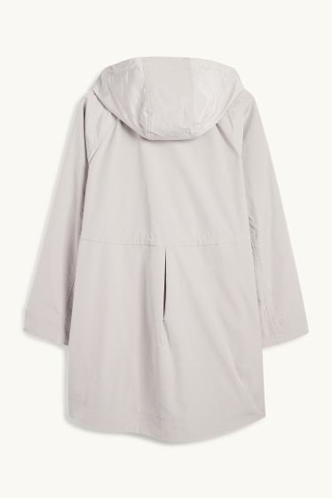 Damen - Parka mit Kapuze - hellgrau