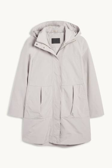 Damen - Parka mit Kapuze - hellgrau
