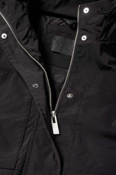 Dames - Parka met capuchon - zwart