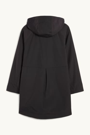 Dames - Parka met capuchon - zwart