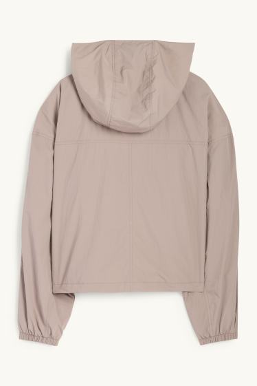 Mujer - Chaqueta con capucha - hidrófuga - gris