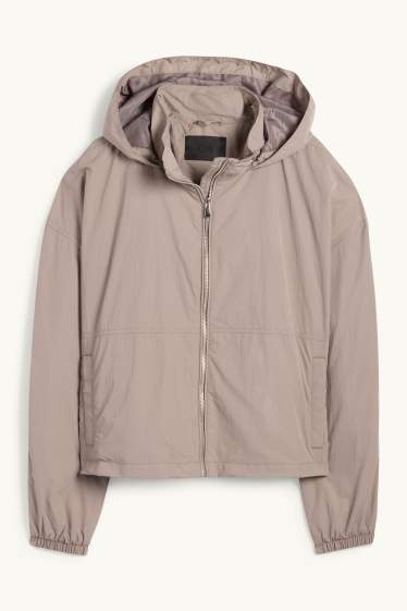 Mujer - Chaqueta con capucha - hidrófuga - gris