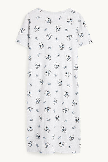 Damen - Nachthemd - Peanuts - hellgrau-melange
