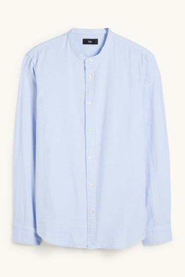 Home - Camisa - regular fit - coll alçat - blau clar