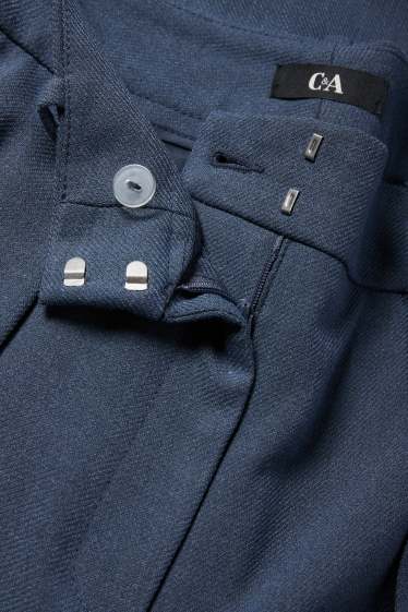 Dames - Business-broek - high waist - wide leg - donkerblauw